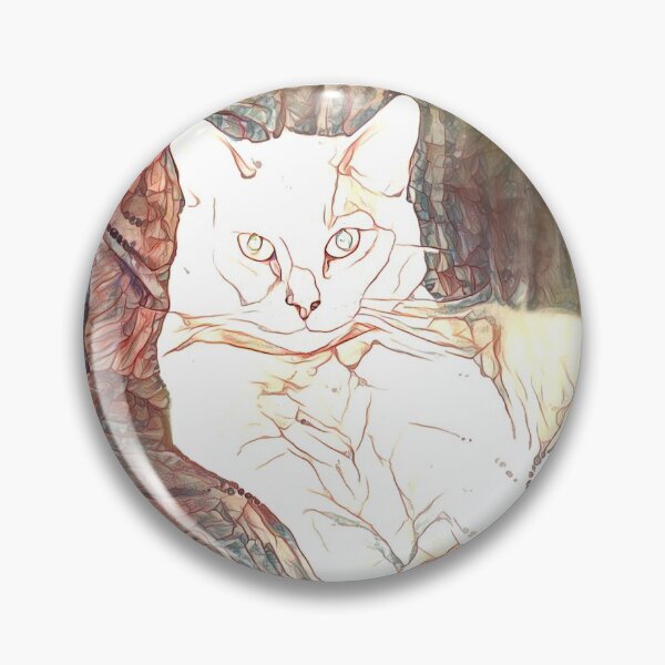 Item preview, Gato de ensueño blanco naranja brillante mirando sabio designed and sold by RepliconWorlds.