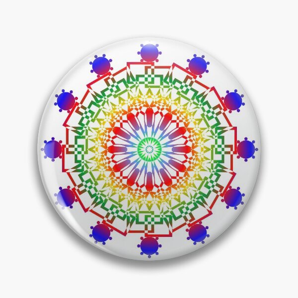 Item preview, Pride rainbow Mandala, Geometric mad rainbow Gradient Snowflake mandala designed and sold by MiaStyleStudio.
