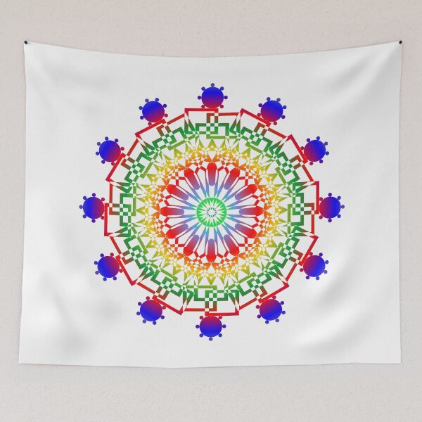 Item preview, Pride rainbow Mandala, Geometric mad rainbow Gradient Snowflake mandala designed and sold by MiaStyleStudio.