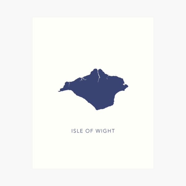 Item preview, Navy Map of Isle of Wight UK designed and sold by By-Danni-Marie.