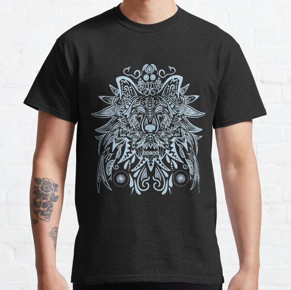 Wolf mandala, wolf animal, wolf lover, animal lover, wolf head, mandala design, wolf design, animal spirit, wild animal design Classic T-Shirt