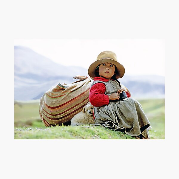 Item preview, Young Girl with Puppy in the Andes Mountains of Peru designed and sold by ScienceSource.