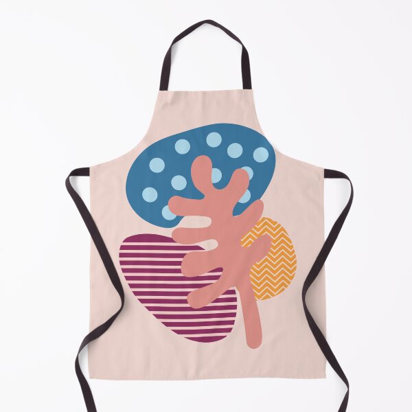Item preview, Abstract Pink Leaf with Saturated Red Blue and Orange Circle Shapes in Cream Right designed and sold by Moyanana.