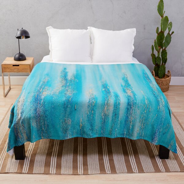 Item preview, Under the Sea Turquoise and Gold Abstract Artwork designed and sold by Ilana Khoshsima.