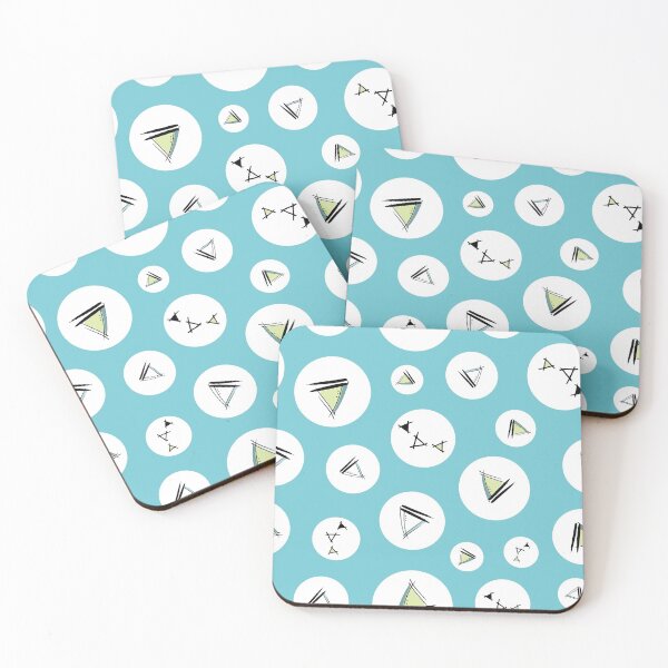 Item preview, Triangles in Circles on blue designed and sold by Meg M Studio.