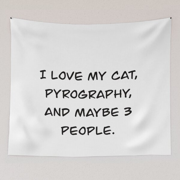 Item preview, I love my cat, pyrography, and maybe 3 people.  designed and sold by countrypines.