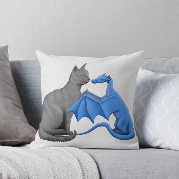 Item preview, Gray Cat Meets Tiny Blue Dragon designed and sold by shaneisadragon.