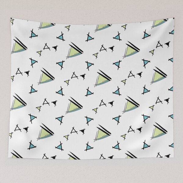 Item preview, Triangles like sailboats on white background designed and sold by Meg M Studio.