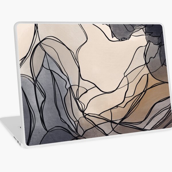 Watercolor gouache and ink flowing abstract painting Laptop Skin