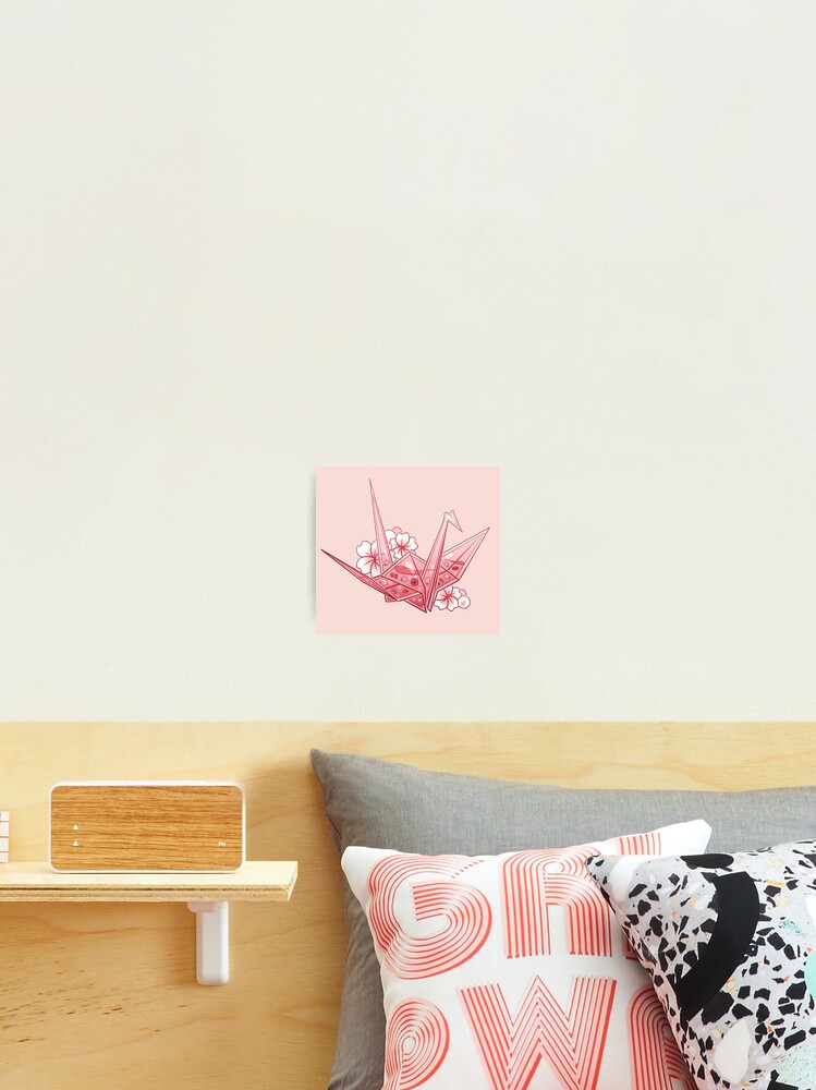 Glass Sakura Origami Crane Photographic Print for Sale by heysoleilart