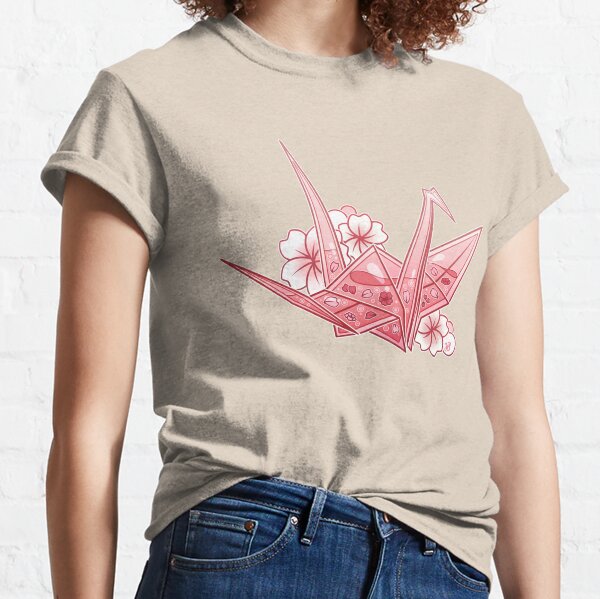Glass Sakura Origami Crane Classic T-Shirt