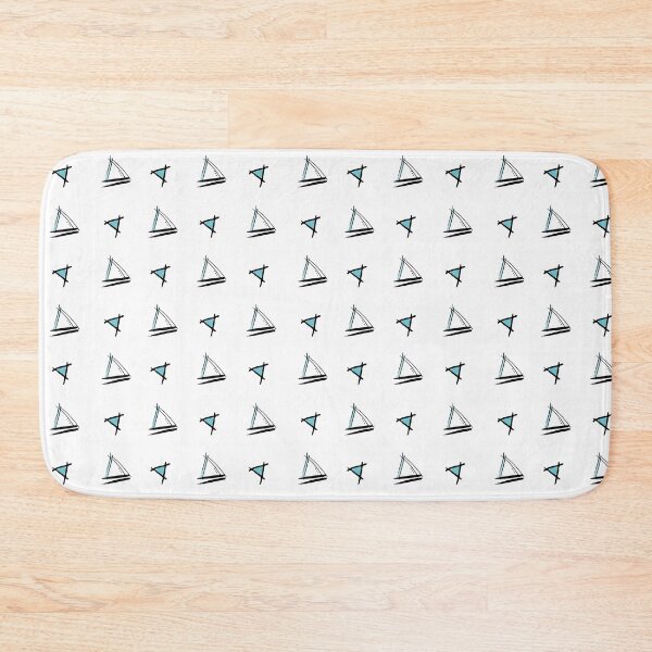 Item preview, Triangles and sailboats on white background  designed and sold by Meg M Studio.