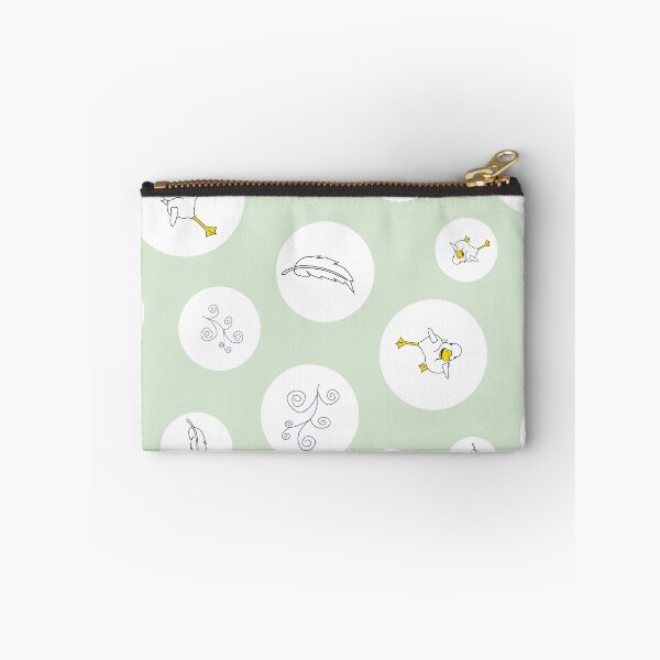 Item preview, Ducks and feathers in Circles on green designed and sold by Meg M Studio.