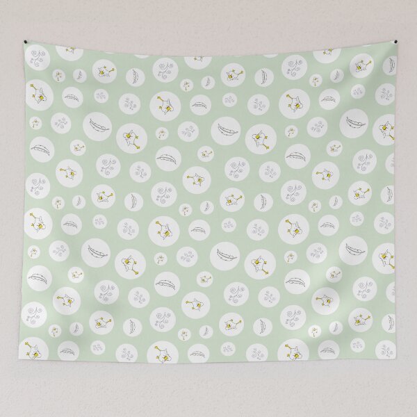Item preview, Ducks and feathers in Circles on green designed and sold by Meg M Studio.
