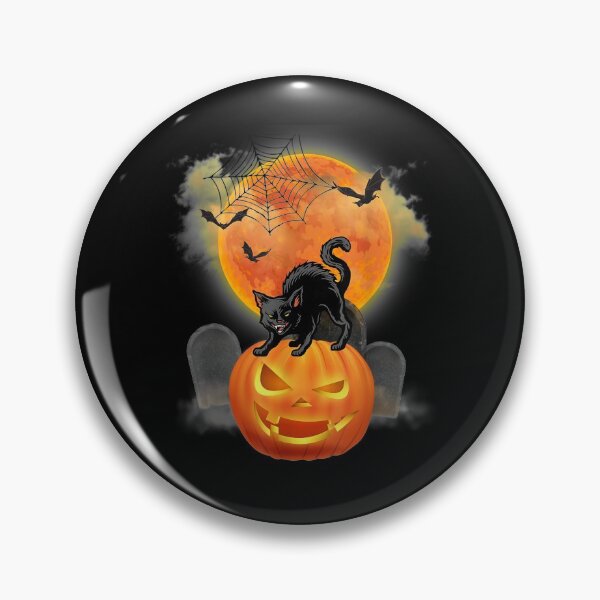 Item preview, Halloween Lover Black Cat With Pumpkin And Moon  designed and sold by charissamo77.