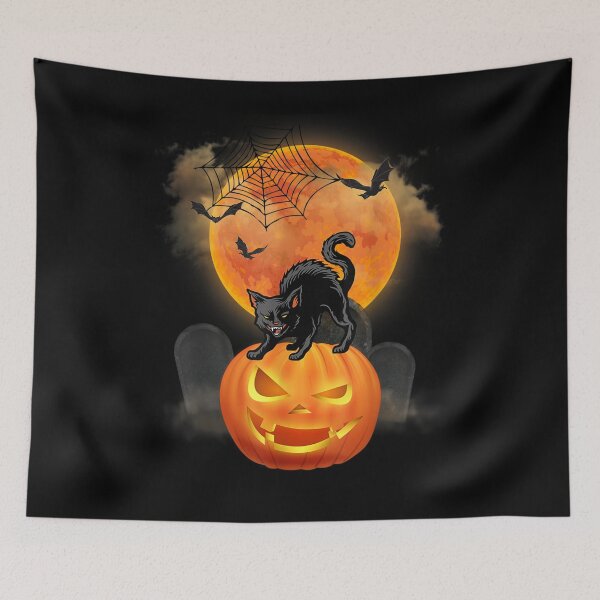 Item preview, Halloween Lover Black Cat With Pumpkin And Moon  designed and sold by charissamo77.