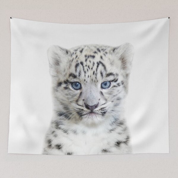 Item preview, Snow Baby Leopard Art Print by Zouzounio Art designed and sold by zouzounioart.