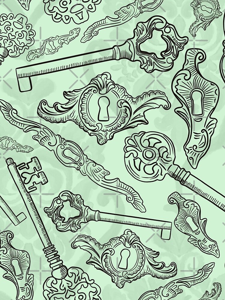 Rococo locks and keys pattern design by nobelbunt