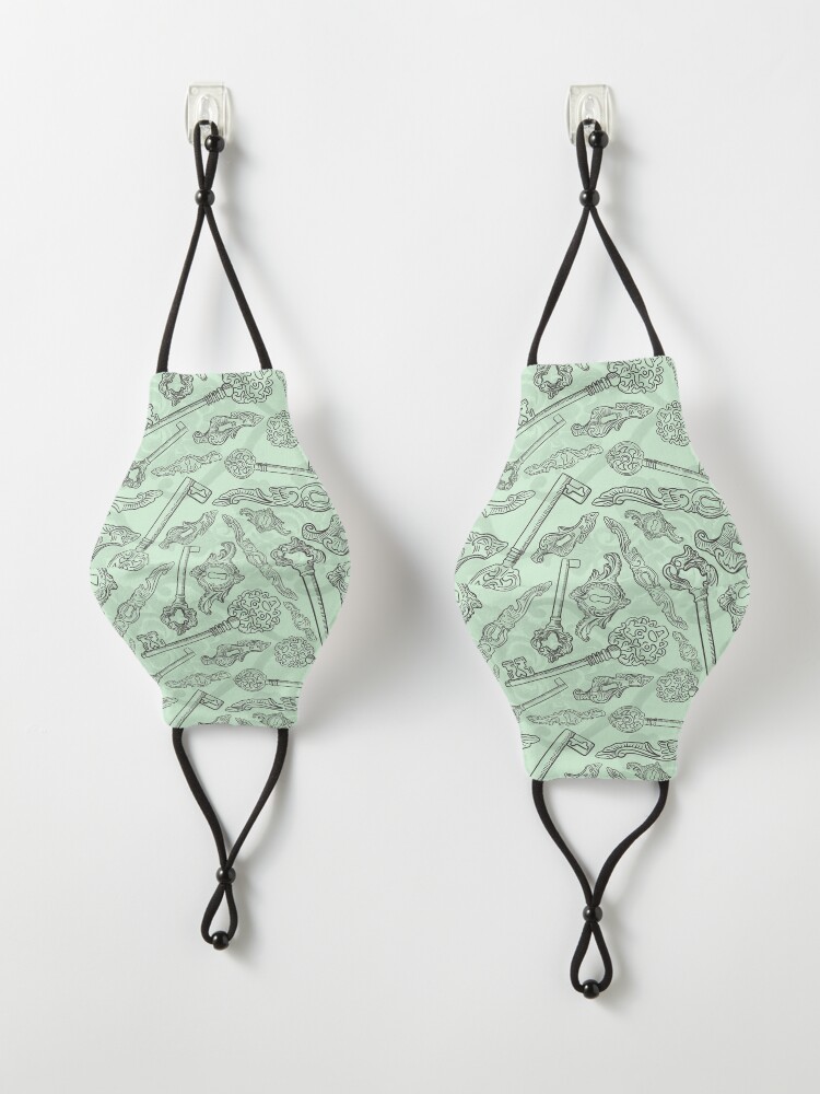Alternate view of Rococo locks and keys pattern design Mask