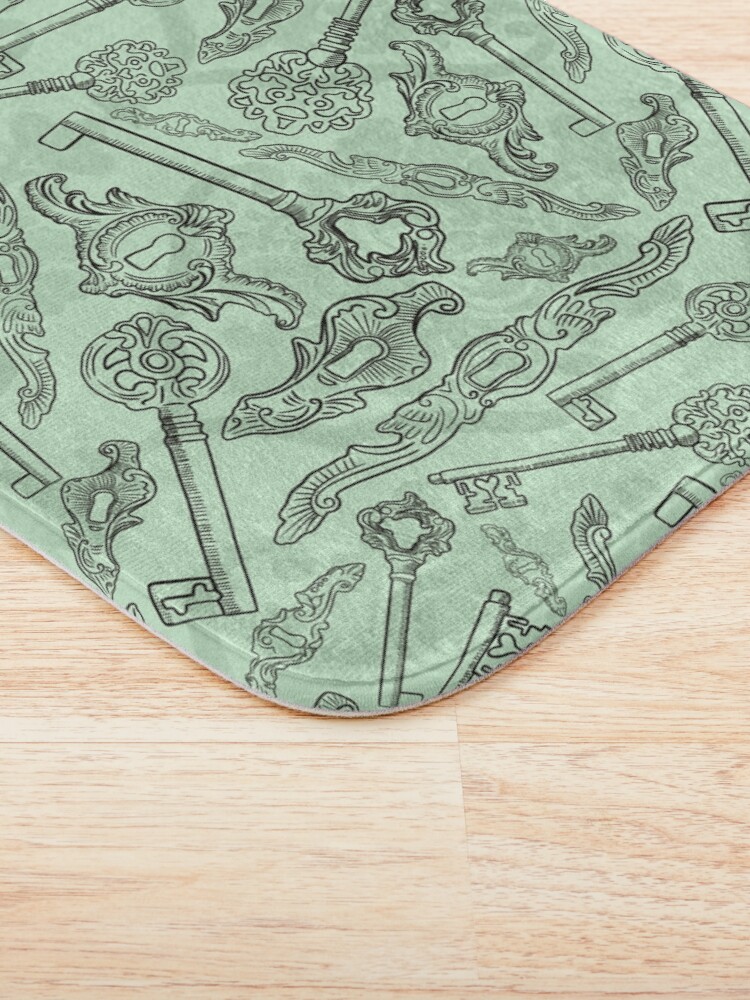 Alternate view of Rococo locks and keys pattern design Bath Mat