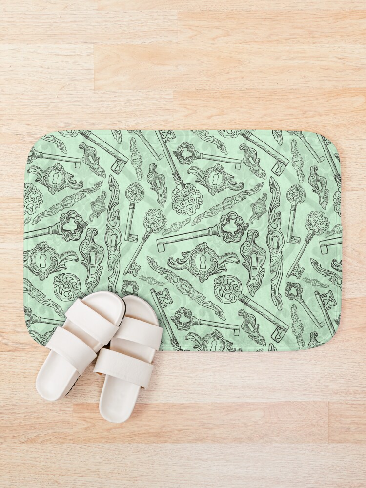 Alternate view of Rococo locks and keys pattern design Bath Mat