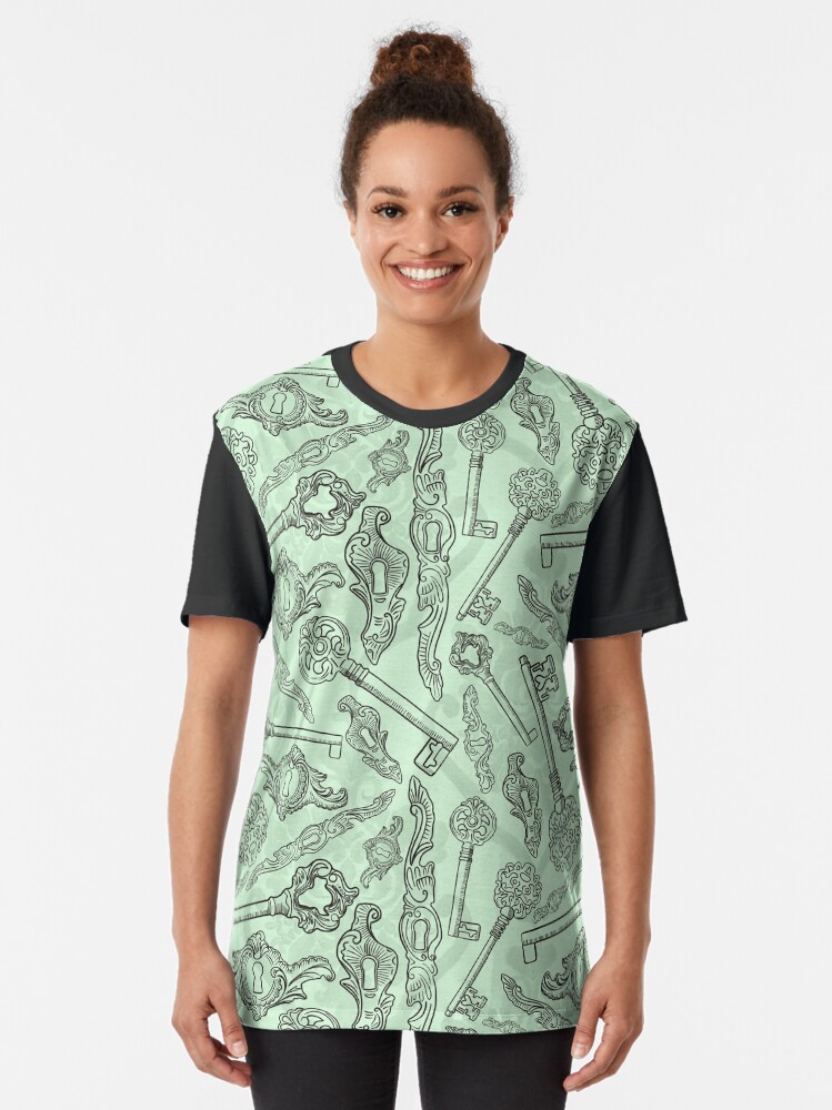 Alternate view of Rococo locks and keys pattern design Graphic T-Shirt