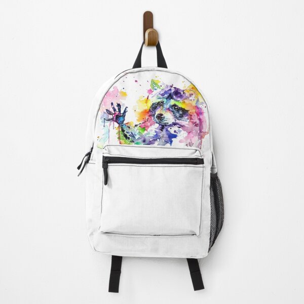 Item preview, Colorful, waving raccoon in watercolor designed and sold by Pappzauber.