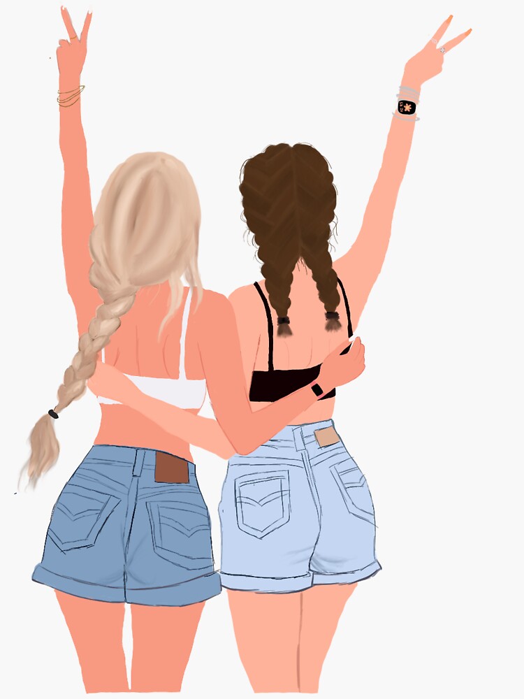 Blonde And Brunette Best Friend Sticker For Sale By Bbabb2003 Redbubble 
