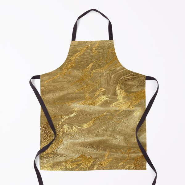 Gold Liquid Marble Metallic Foil Apron