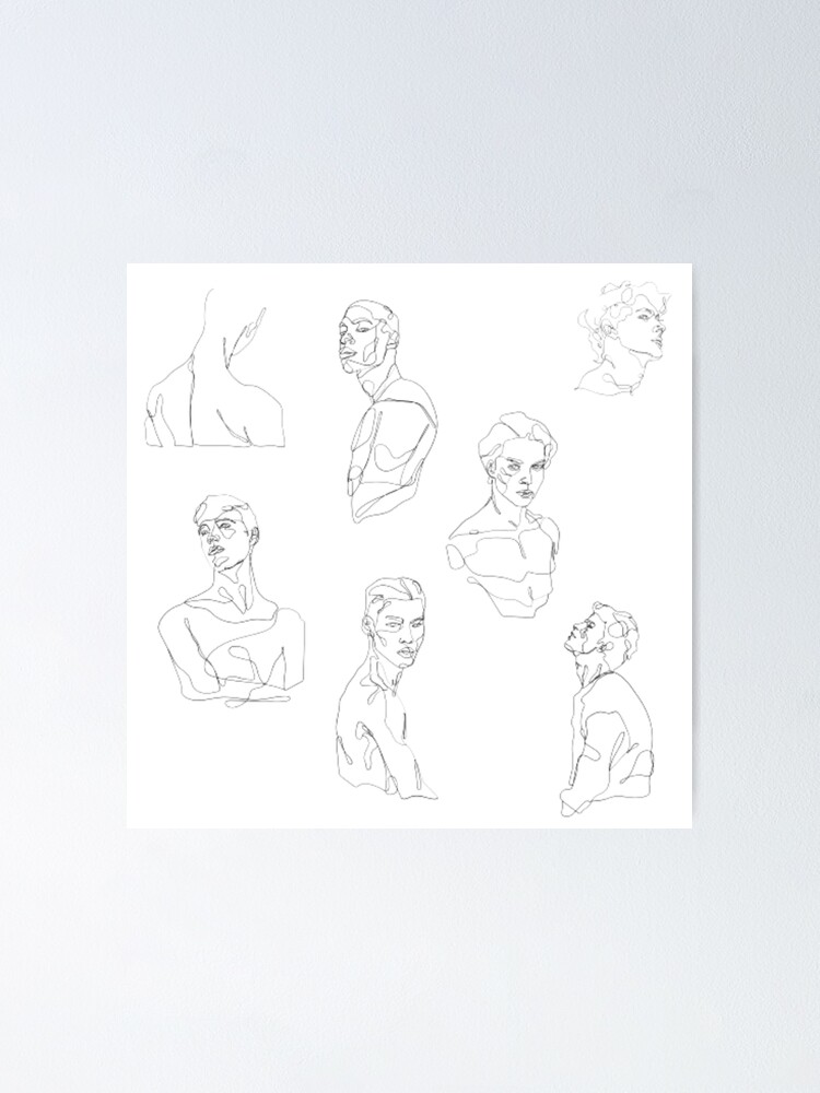 "Male outline drawing" Poster by barrjoce | Redbubble