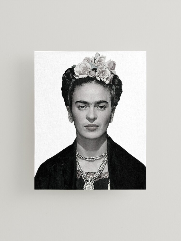 Impression mont e avec l uvre Portrait de Frida Kahlo noir et