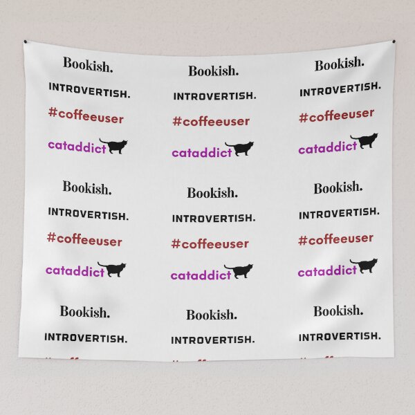 Item preview, Bookish, Introvertish, Coffeeuser, Cat addictive designed and sold by Schka.