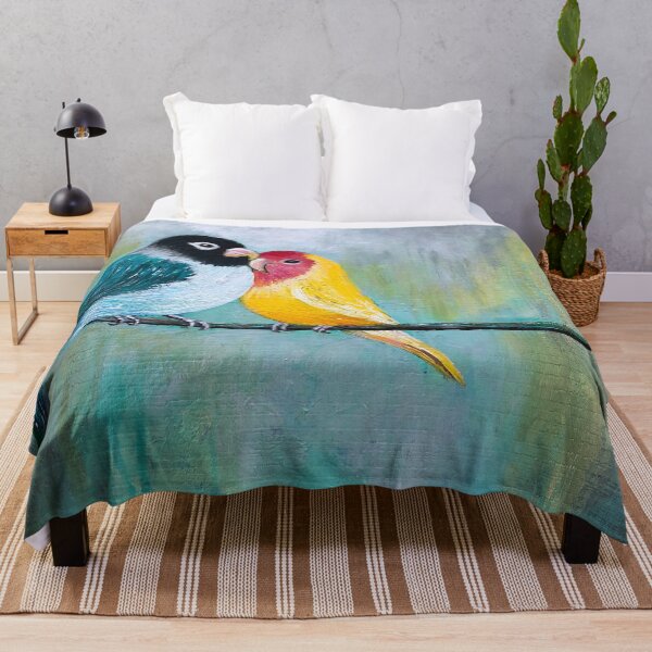 Item preview, Blue masked lovebird & Lutino rosy-faced lovebird designed and sold by Roy & Tiffany.