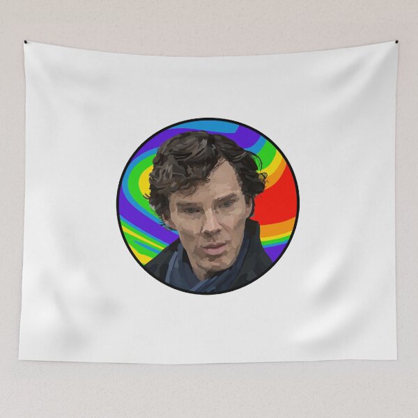 Item preview, Sherlock Drawing Rainbow Background designed and sold by MultifanArt1.