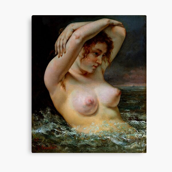 Item preview, woman in the waves, by, 1868, french painting designed and sold by AnimalLovers7.