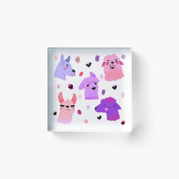 Item preview, Llama/Alpaca Heads - Cute Pink and Purple Cartoon Animal Pattern designed and sold by TheRainbowRoom.