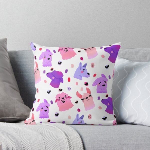 Item preview, Llama/Alpaca Heads - Cute Pink and Purple Cartoon Animal Pattern designed and sold by TheRainbowRoom.