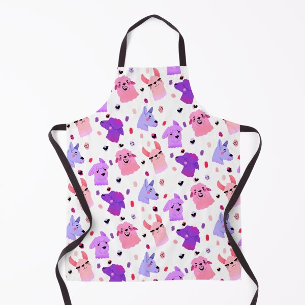 Item preview, Llama/Alpaca Heads - Cute Pink and Purple Cartoon Animal Pattern designed and sold by TheRainbowRoom.