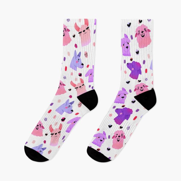 Item preview, Llama/Alpaca Heads - Cute Pink and Purple Cartoon Animal Pattern designed and sold by TheRainbowRoom.