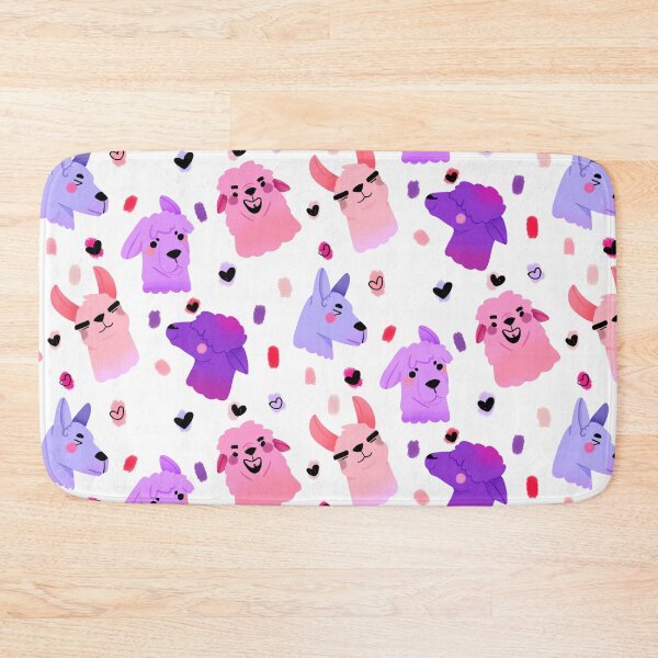 Item preview, Llama/Alpaca Heads - Cute Pink and Purple Cartoon Animal Pattern designed and sold by TheRainbowRoom.