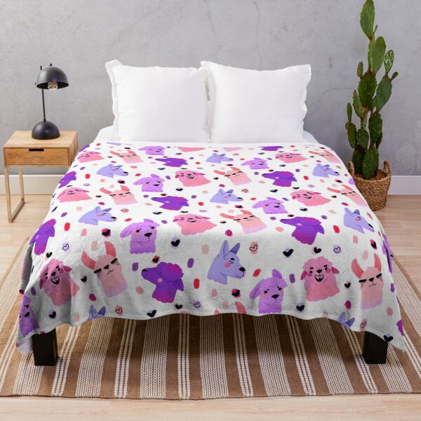 Item preview, Llama/Alpaca Heads - Cute Pink and Purple Cartoon Animal Pattern designed and sold by TheRainbowRoom.