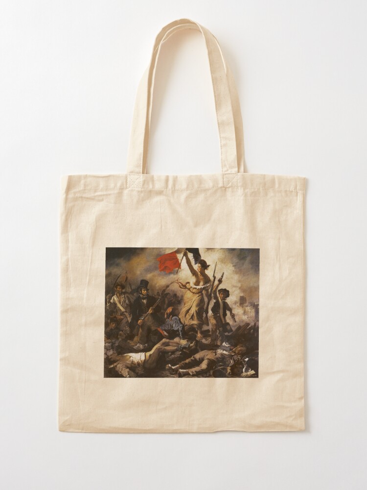 Delacroix Liberty Leading the People Tote Bag with Painting Aesthetic Tote Bag for Everyday