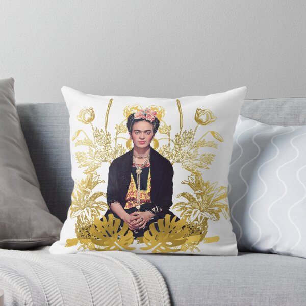 Item preview, Frida Kahlo portrait color, golden flowers designed and sold by Adriana C (All about Frida).