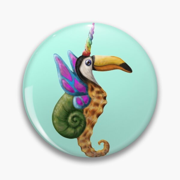 Item preview, Seahorse Snail Toucan Butterfly Unicorn designed and sold by DinkumDoodles.