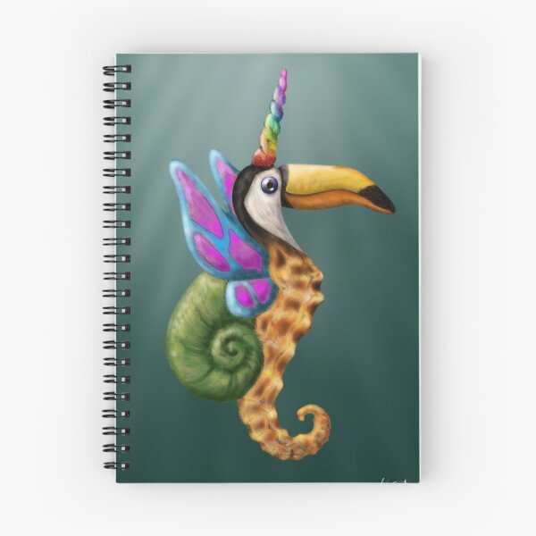 Item preview, Seahorse Snail Toucan Butterfly Unicorn designed and sold by DinkumDoodles.