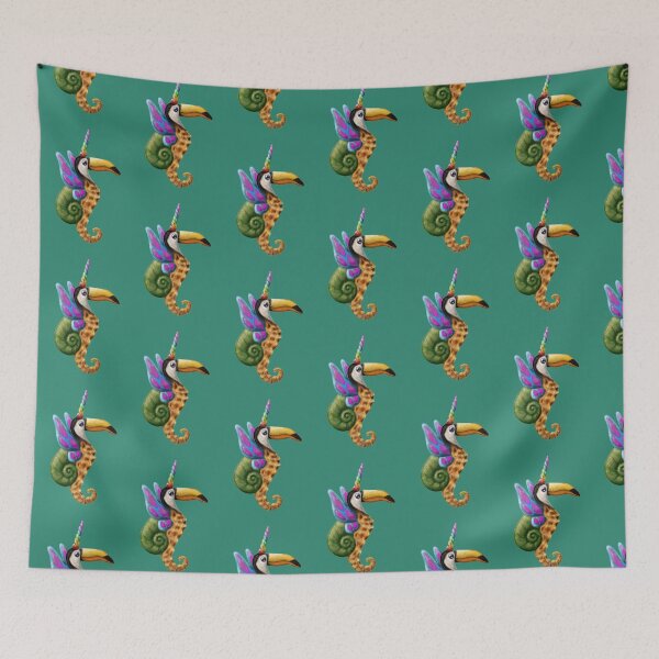 Item preview, Seahorse Snail Toucan Butterfly Unicorn designed and sold by DinkumDoodles.