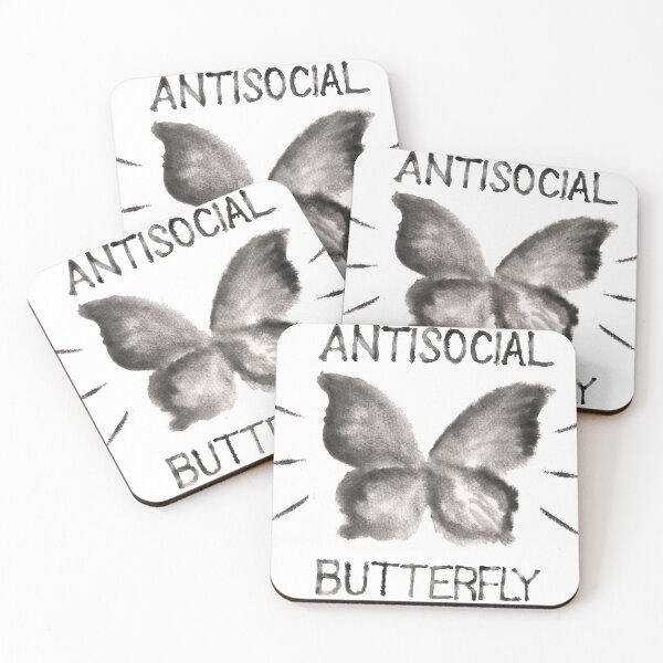 Item preview, antisocial butterfly ink drip art designed and sold by leiriin.