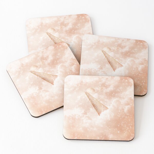 Item preview, Cream Peach Watercolor Pastel Candy Cone Clouds Kawaii designed and sold by Jolly-Yosei.