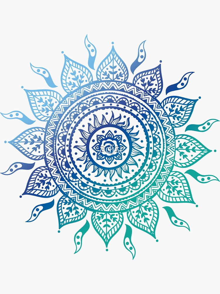 Blue Gradient Mandala by adjsr