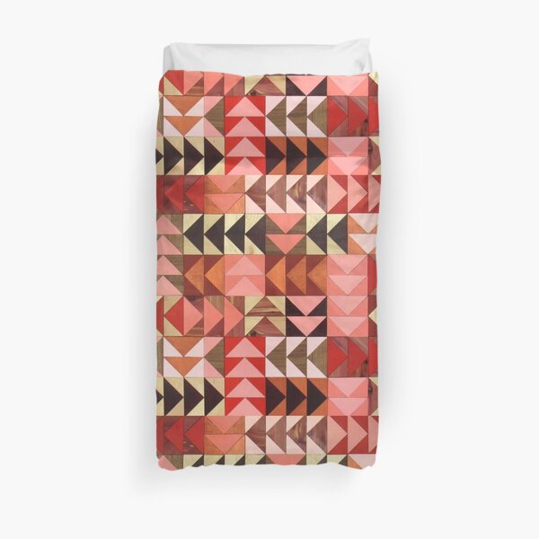 Wood Quilt - Wild Geese Series - Terracotta Tones Duvet Cover